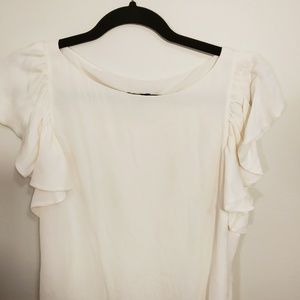 White ruffle top